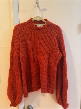 Marie burnt orange 70% mohair/ 30% wool sweater balloon sleeves size 10